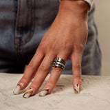 Triple Roman Numeral Ring | Silver