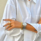 Minimalist Wide Link Ring | 18K Gold