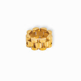 Minimalist Wide Link Ring | 18K Gold