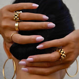 Minimalist Wide Link Ring | 18K Gold