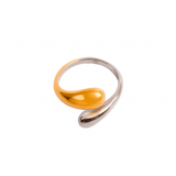 Droplet Adjustable Ring | Gold & Silver Mix