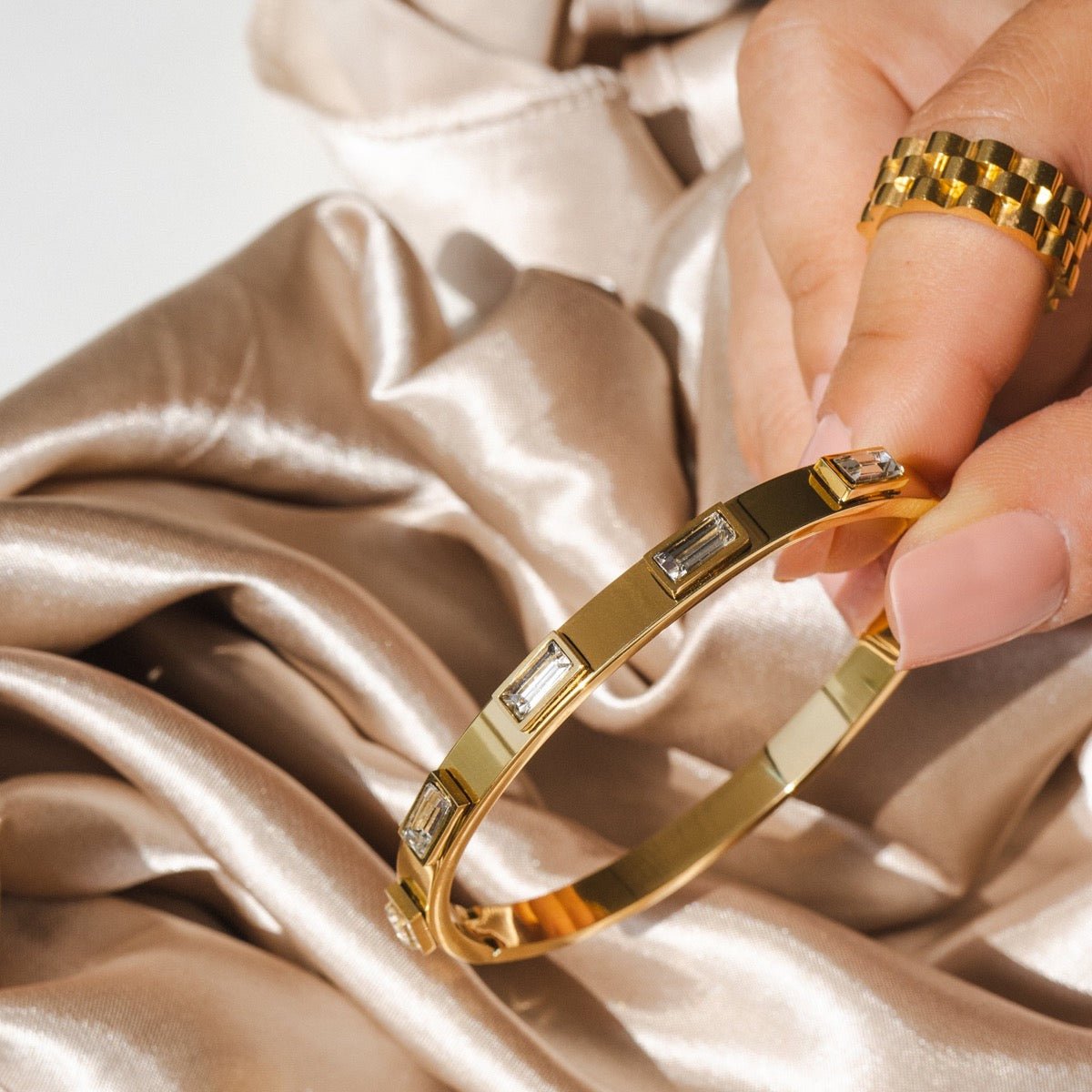 Navette Crystal Bracelet | 18K Gold