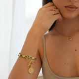 Green Navette Crystal Bracelet | 18K Gold