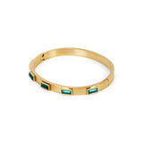 Green Navette Crystal Bracelet | 18K Gold
