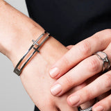 Cross Bangle | Silver