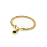 Square Onyx Pendant Bracelet | 18K Gold