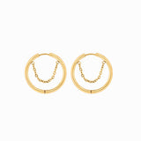 Hoop Earring Pipa | 18K Gold