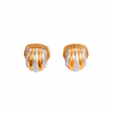 Dome Crystal Earring | 18K Gold & Silver