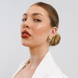 Dome Crystal Earring | 18K Gold & Silver