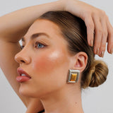 Geometric Earring | 18K Gold & Silver