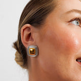 Square Lumière Earring | 18K Gold & Silver