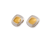 Square Lumière Earring | 18K Gold & Silver