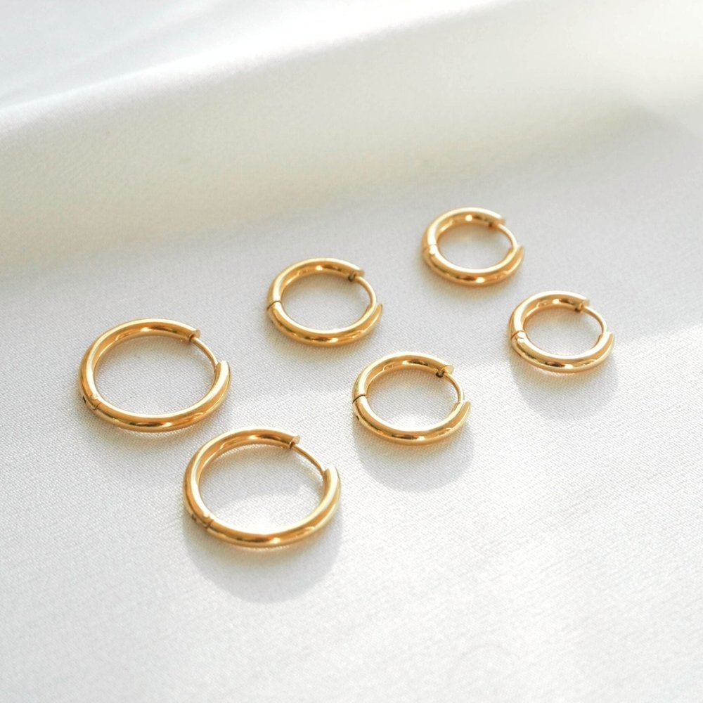 Triple Hoop Earrings Set | 18K Gold