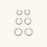 Triple Hoop Earrings Set | 18K Gold