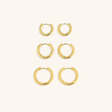 Triple Hoop Earrings Set | 18K Gold