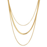 Celina Triple Layer Chain Necklace | 18K Gold