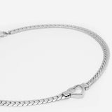 Minimalist Heart Choker Necklace | Silver