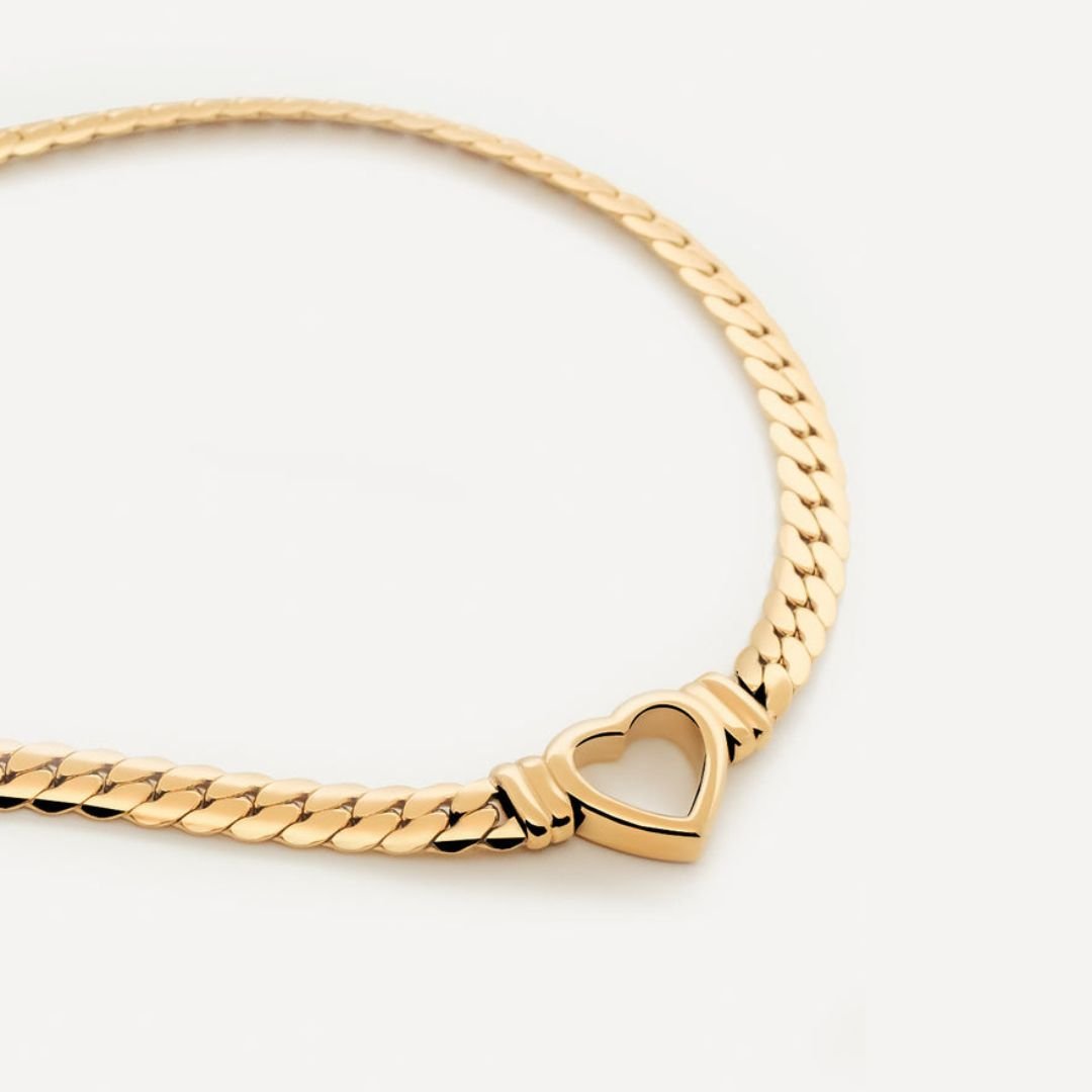 Minimalist Heart Choker Necklace | 18K Gold