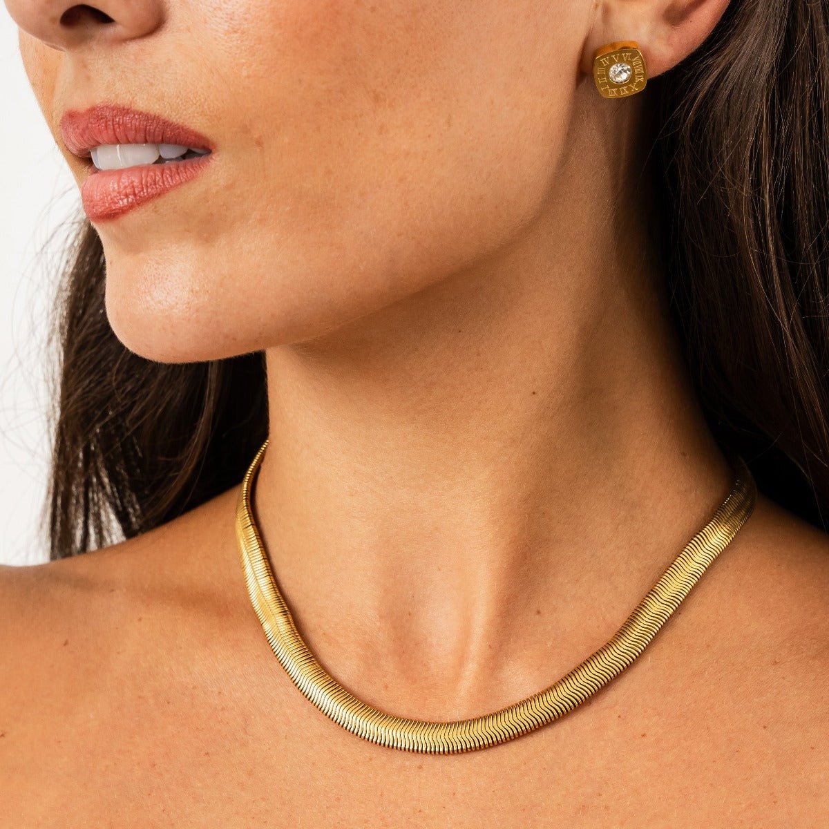 Gaia Mesh Choker Necklace | 18k Gold