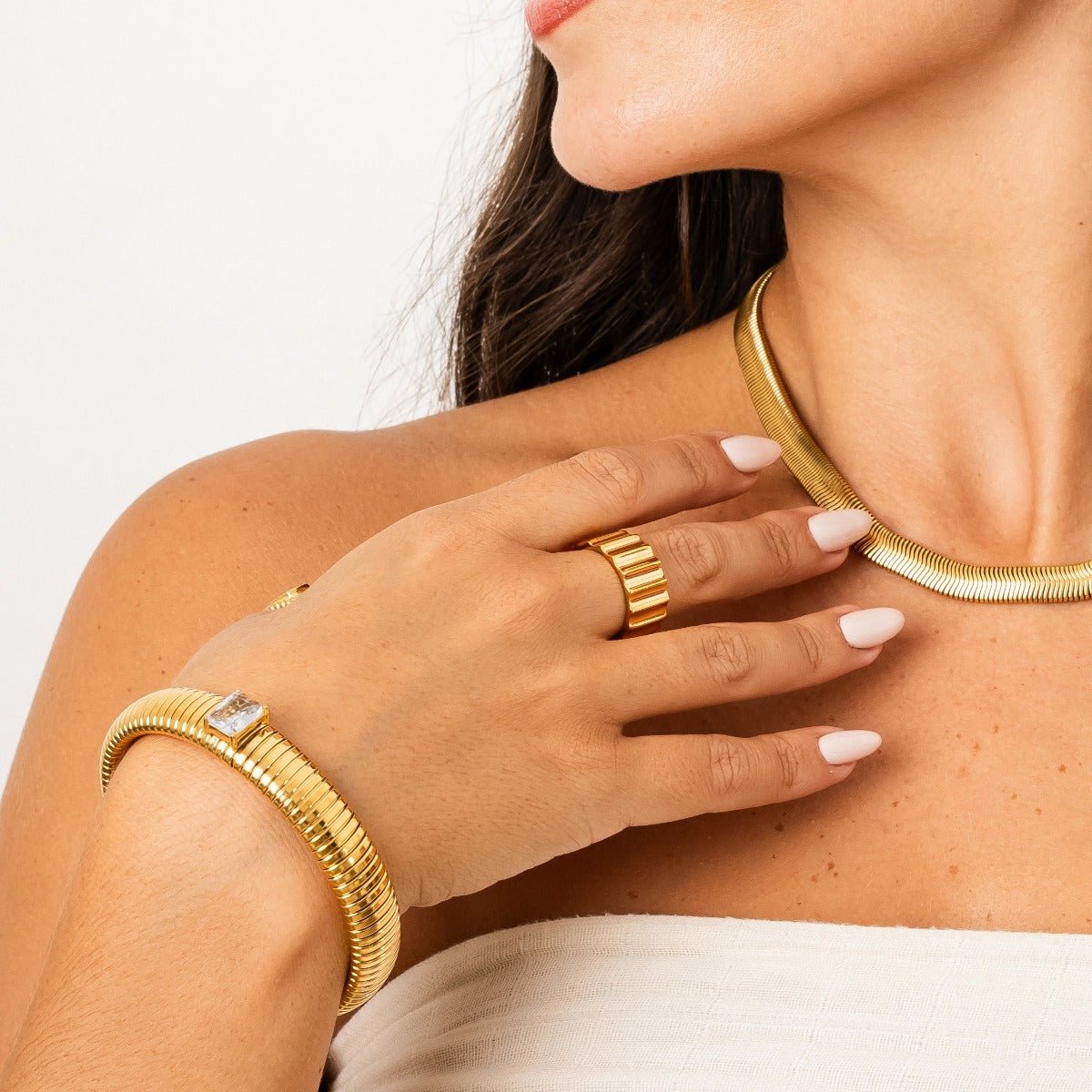 Gaia Mesh Choker Necklace | 18k Gold