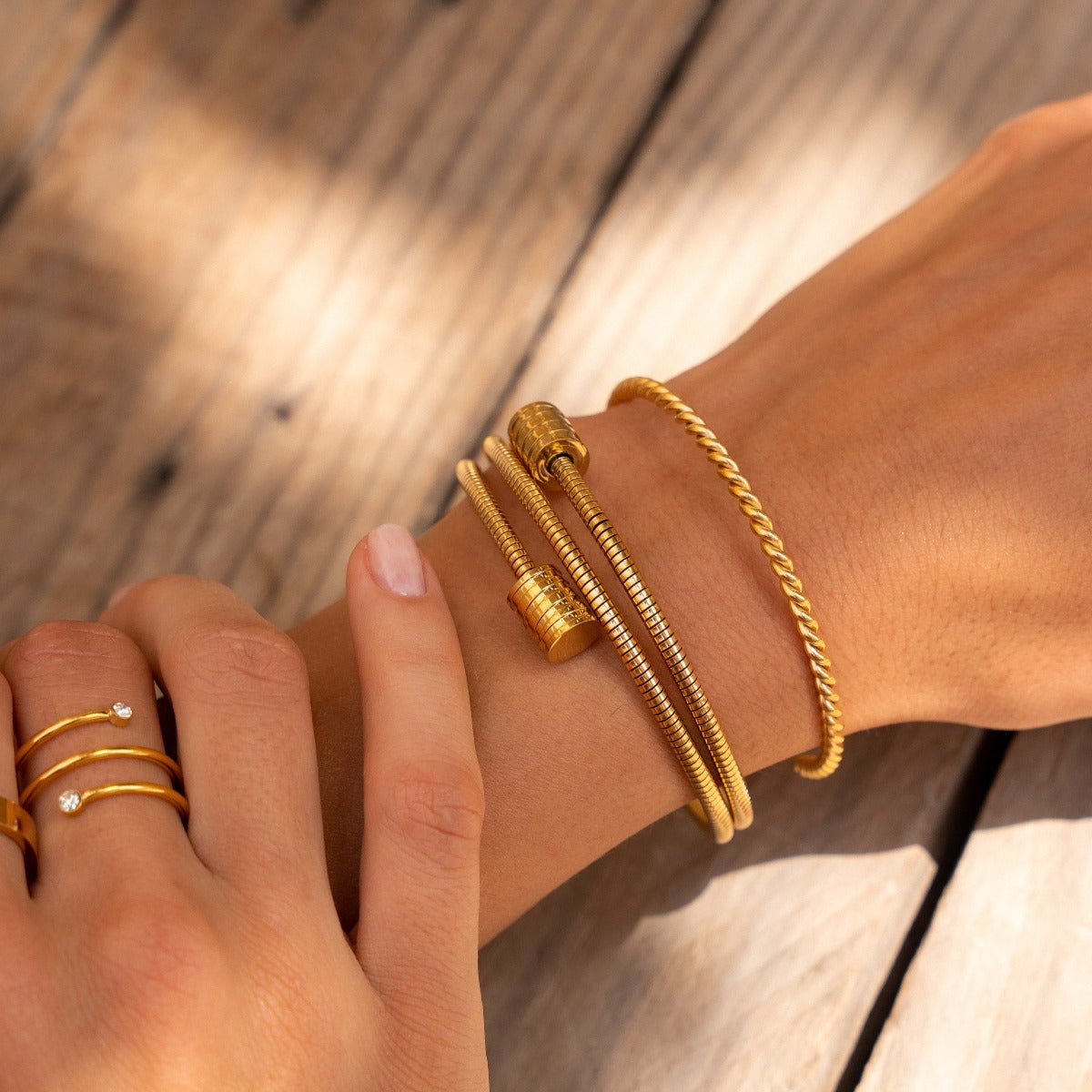 Triple Spiral Bracelet | 18K Gold